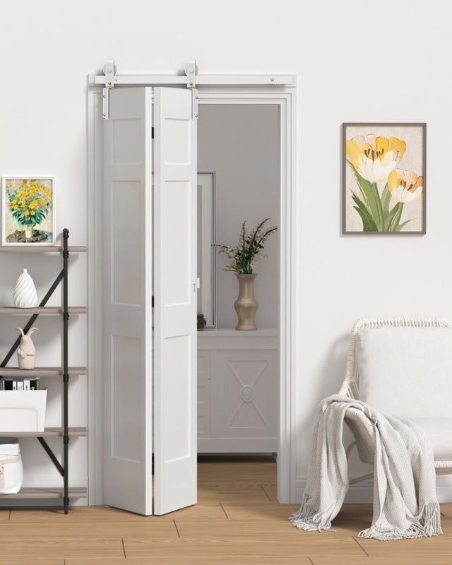 White Bi-Fold Door hardware Sidemount (BF-B02W)