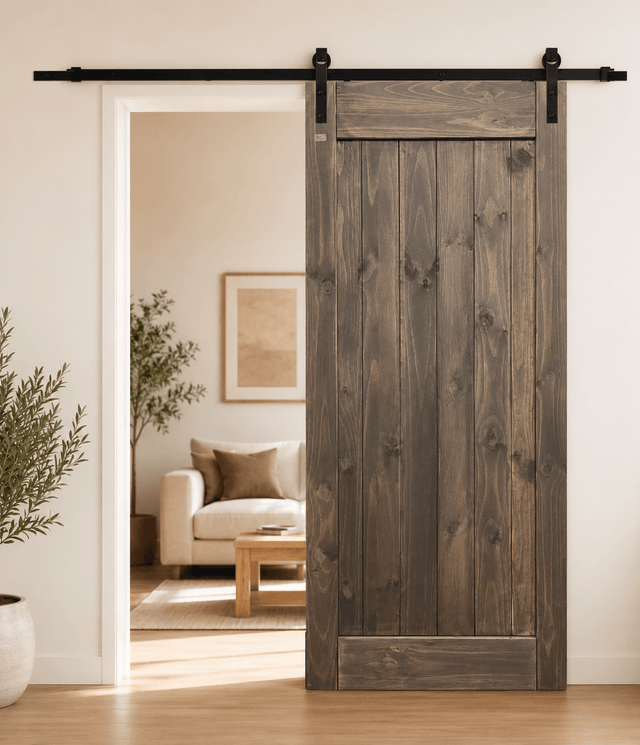 Painted Plank Barn Door (BD001Grey)