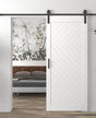 Geometric White Painted Barn Door (BDHB06W)