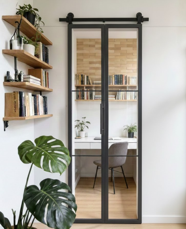 Clear Glass Bifold Barn Door (BDSBF17C)