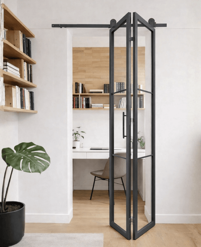 Clear Glass Bifold Barn Door (BDSBF17C)