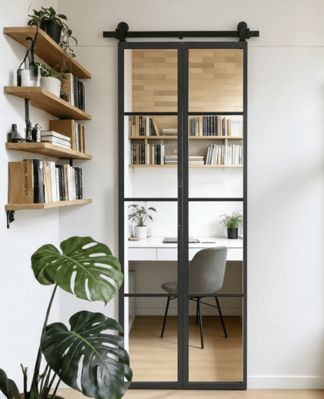 Clear Glass Bifold Barn Door (BDSBF18C)