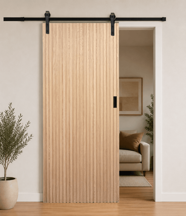 White Oak Vertical Wood Slat Barn Door (BDVS02)