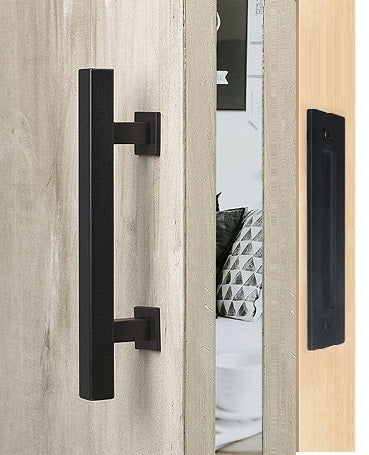 Black Barn Door Handle W-S2B