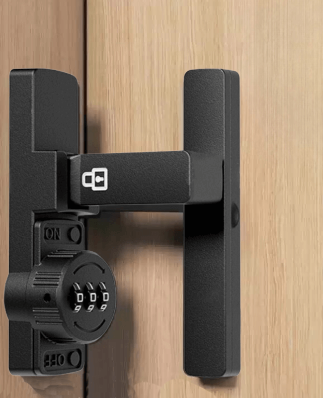 Simple Installation Matte Black Door Lock 90 Degree Sliding Door LatchDL06PW