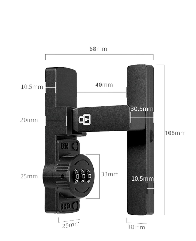 Simple Installation Matte Black Door Lock 90 Degree Sliding Door Latch-3