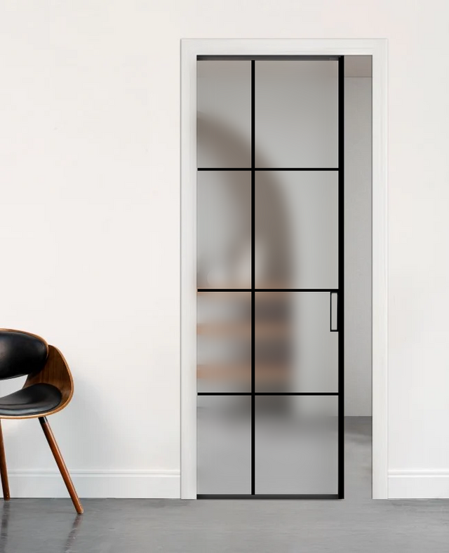 Frosted Glass Cavity Door Set (ECA-BDS14F)