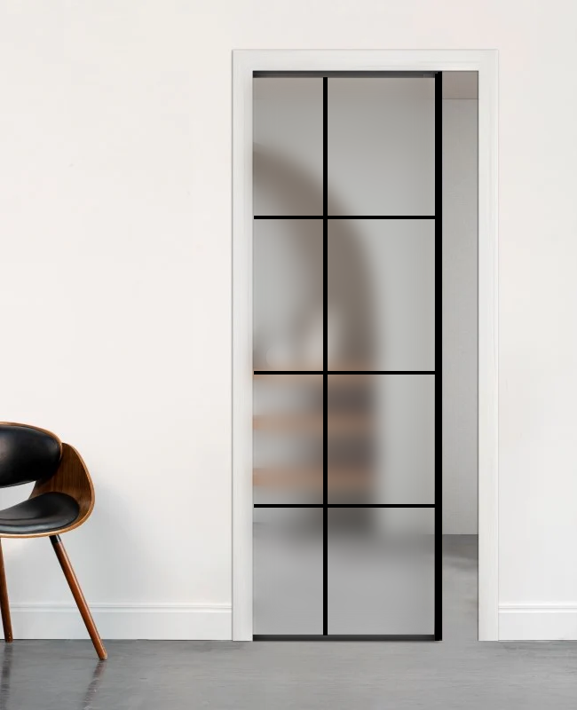 Frosted Glass Cavity Door Set (ECA-BDS14F)