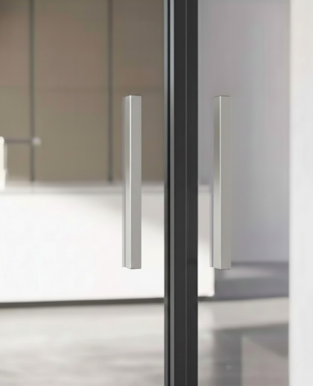 Sliding Pocket Doors Glass Door Handle Silver(HG03S)