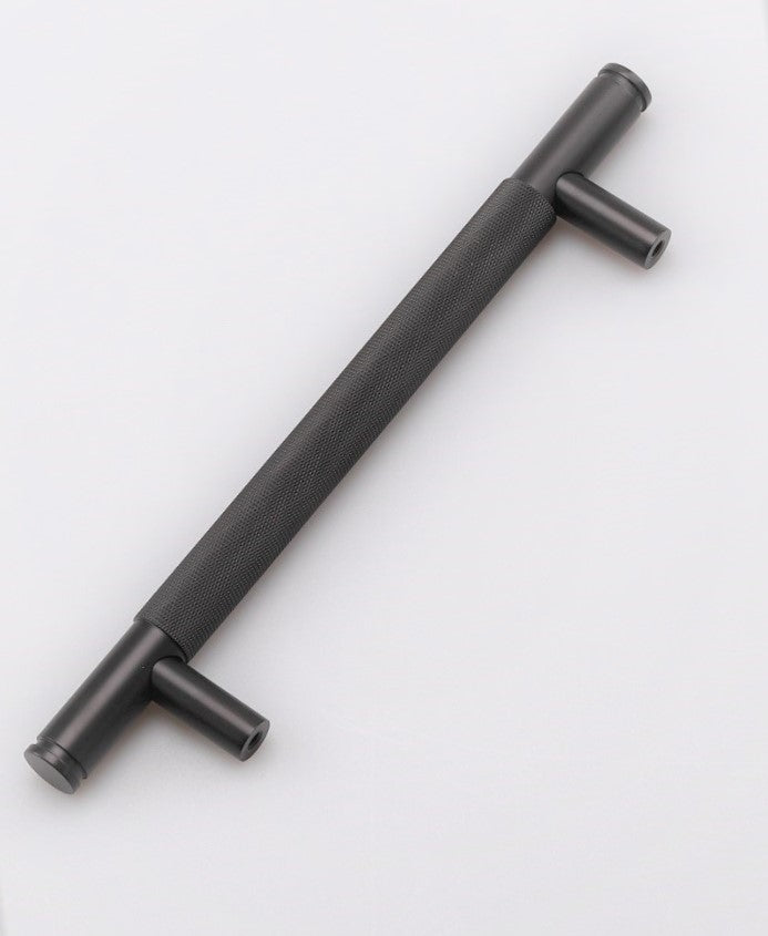 Black Knurled Door Handle (KHB-275S)