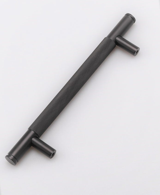 Black Knurled Door Handle (KHB-275S)
