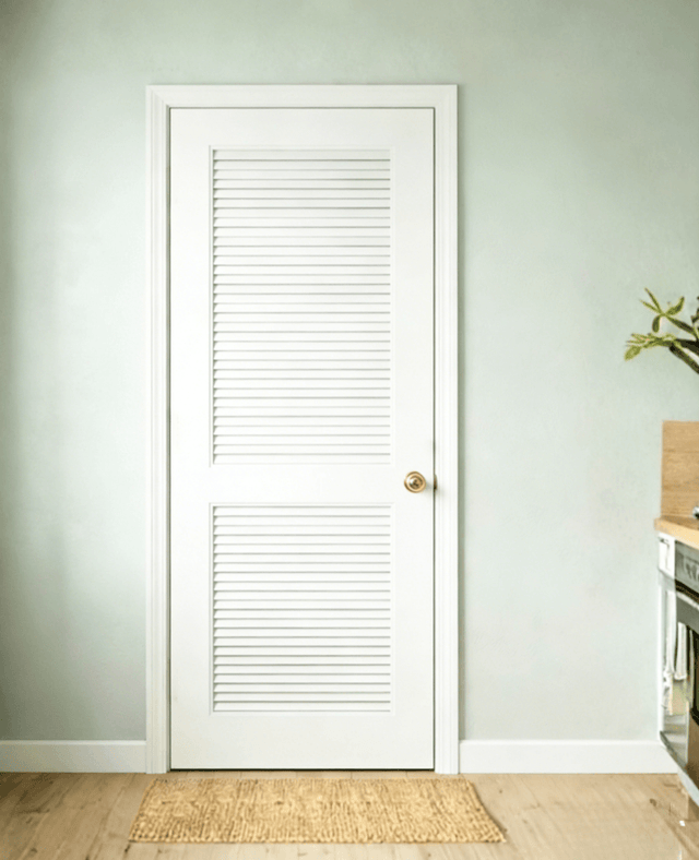 White Primed Louvred Hinged Door(LD03)