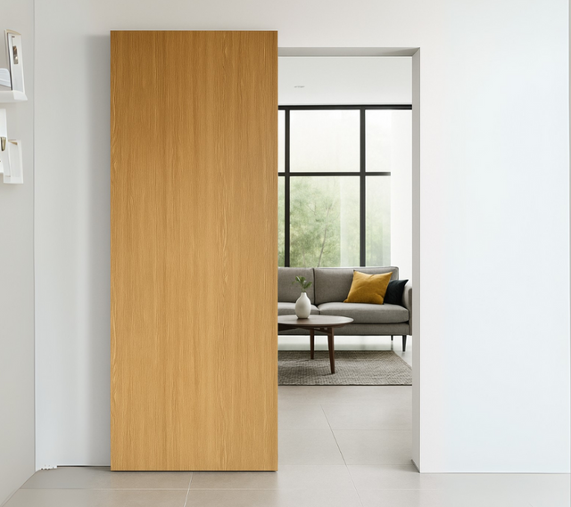 Concealed Sliding Door Ghost Barn Door Oak HPL Oak Doors (MFD01)