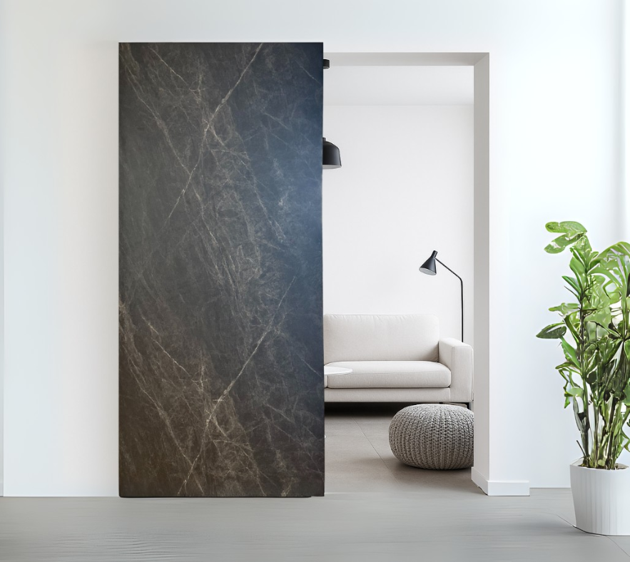 Concealed Sliding Door Ghost Barn Door HPL Stone Patterns Doors (MFD03)