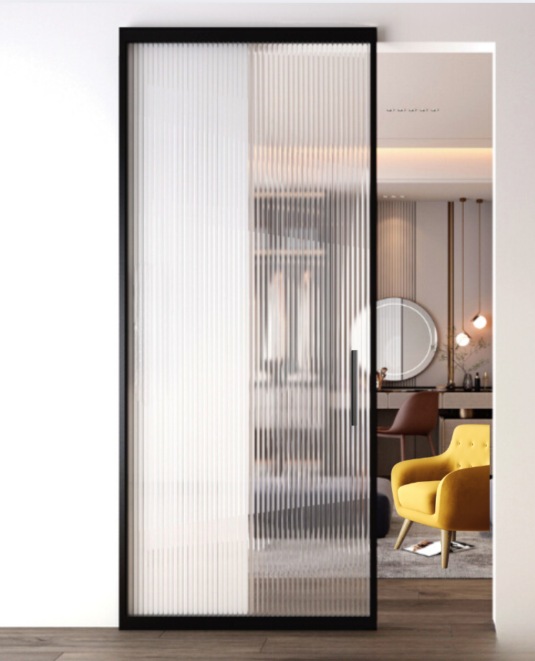 Concealed Glass Doors Reeded Glass (MGD10R)