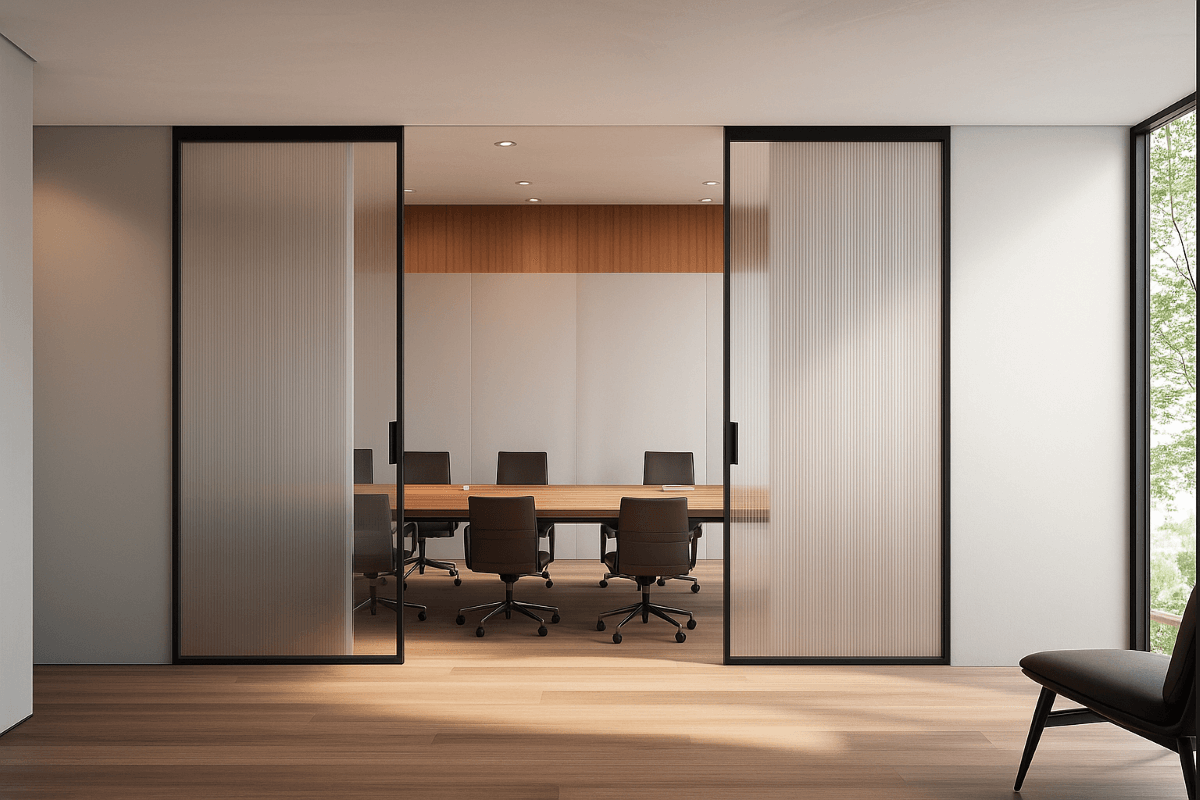 Concealed Glass Doors Reeded Glass (MGD10R)