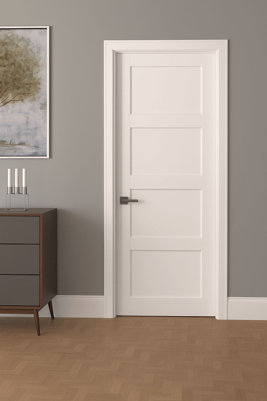 Internal Barn Doors 4P Shaker Prime BDRD13