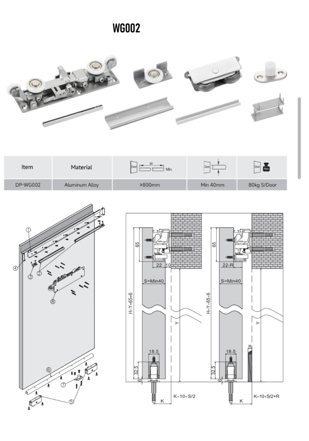 Concealed Sliding Door Ghost Barn Door White HPL Oak Doors (MFD02)