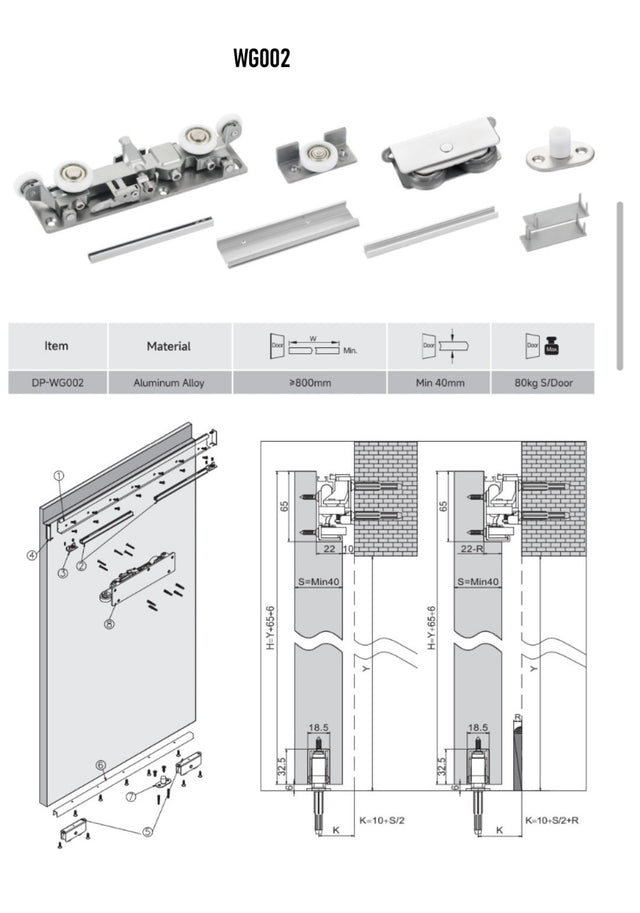 Concealed Sliding Door Ghost Barn Door White HPL Oak Doors (MFD02)