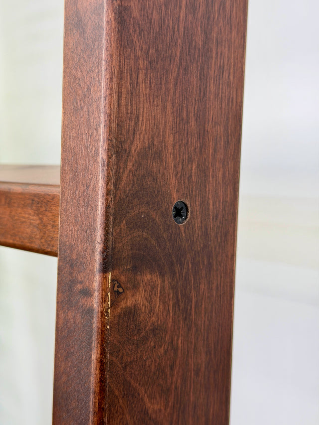 Library Ladder SolidWood Ladder Brown Stain(LD-BRH Brown)