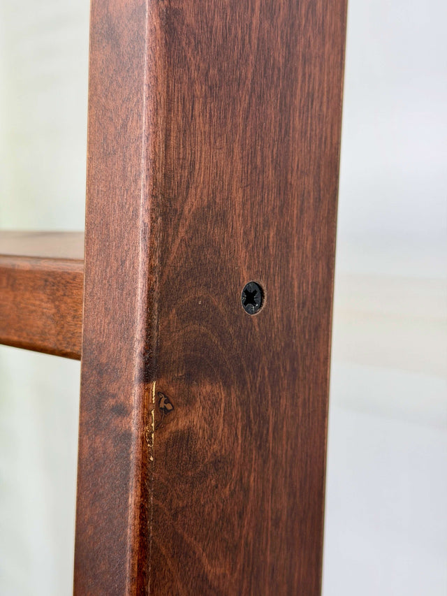 Library Ladder SolidWood Ladder Brown Stain(LD-BRH Brown)