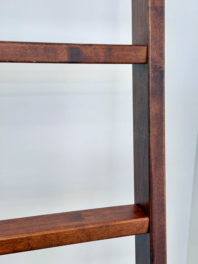 Library Ladder SolidWood Ladder Brown Stain(LD-BRH Brown)