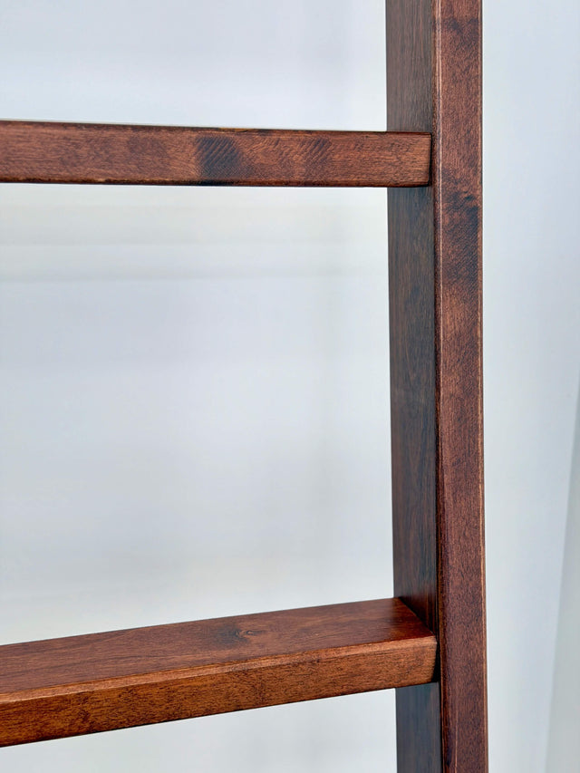 Library Ladder SolidWood Ladder Brown Stain(LD-BRH Brown)