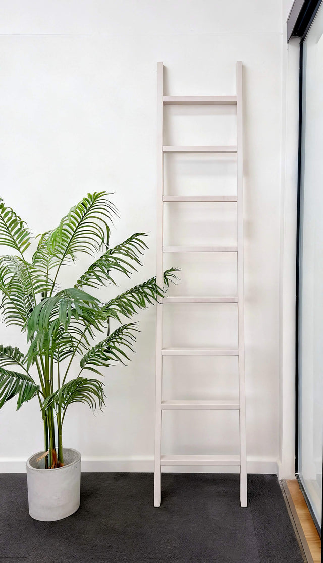 Library Ladder SolidWood Ladder White (LD-BRH White)