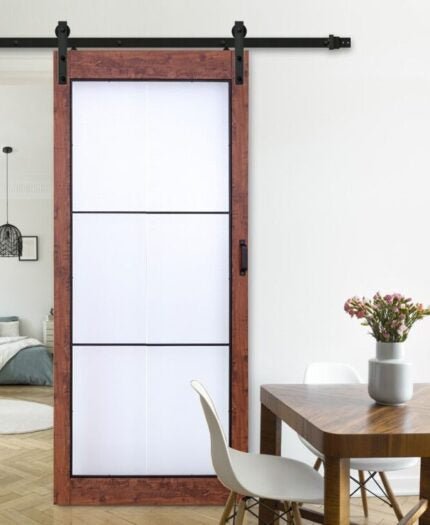 Wood Glass Barn Door