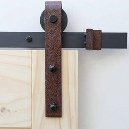White/Brass Barn Door Hardware