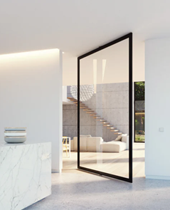 Offset Glass Pivot Door