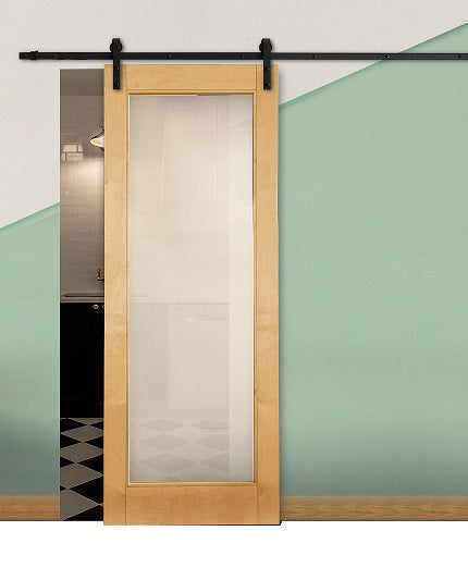 One Lite Frosted Glass Barn Door  (BDWG01)