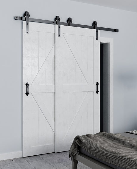 Single Track Bypass Barn Door Hardware