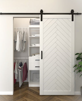 Geometric White Painted Barn Door (BDHB04W)