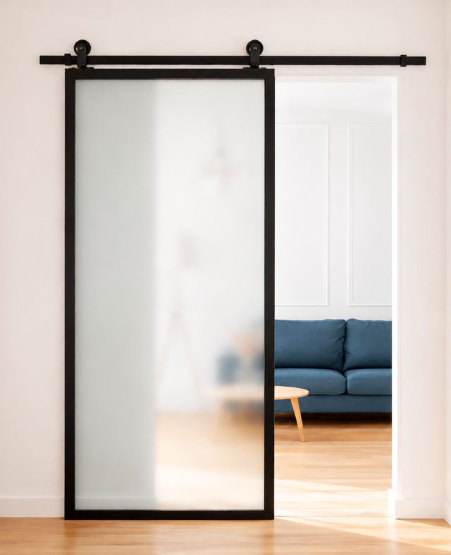 Frosted Glass French Barn Door  (BDS10F)