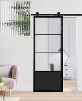Reeded Glass French Barn Door (BDS13R)