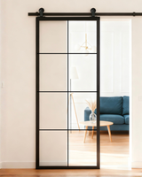 Clear Glass French Barn Door  (BDS14C)