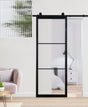 Reeded Glass Fluted Glass Barn Door (BDS17R)