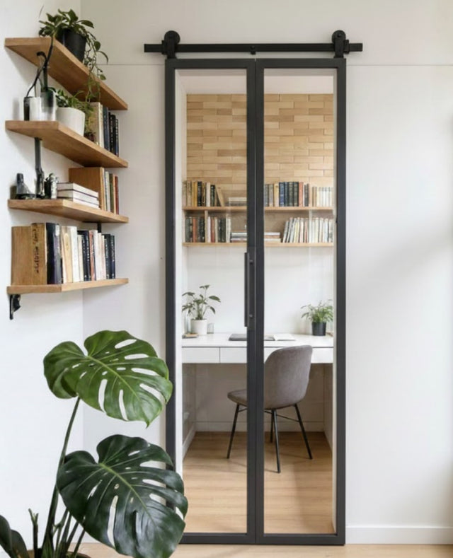 Clear Glass Bifold Barn Door (BDSBF10C)