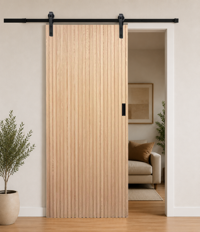 White Oak Vertical Wood Slat Barn Door (BDVS02)