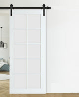 Painted French Barn Door with Clear glass BDWG10
