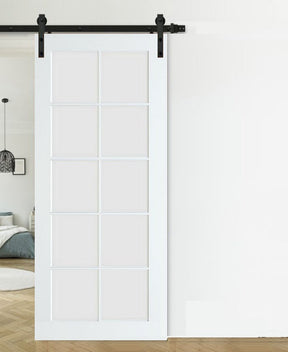 Painted French Barn Door with Clear glass BDWG10