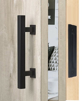 Black Barn Door Handle W-S2B