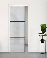 Fluted Glass Door