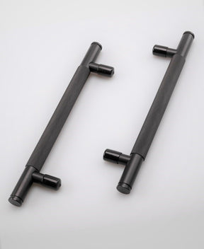 Black Knurled Door Handle (KHB-275D)