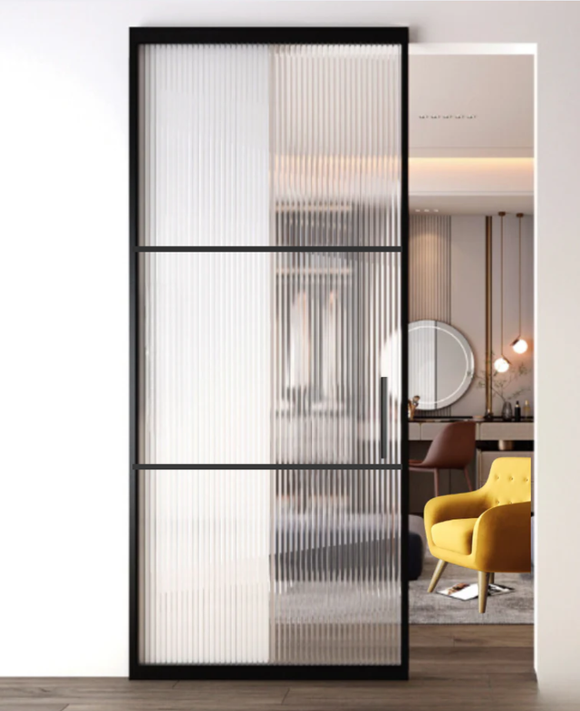 Concealed Glass Doors Reeded Glass (MGD17R)