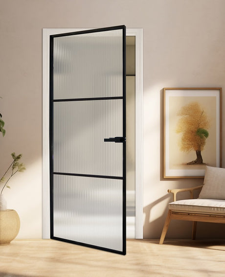Reeded Glass Door