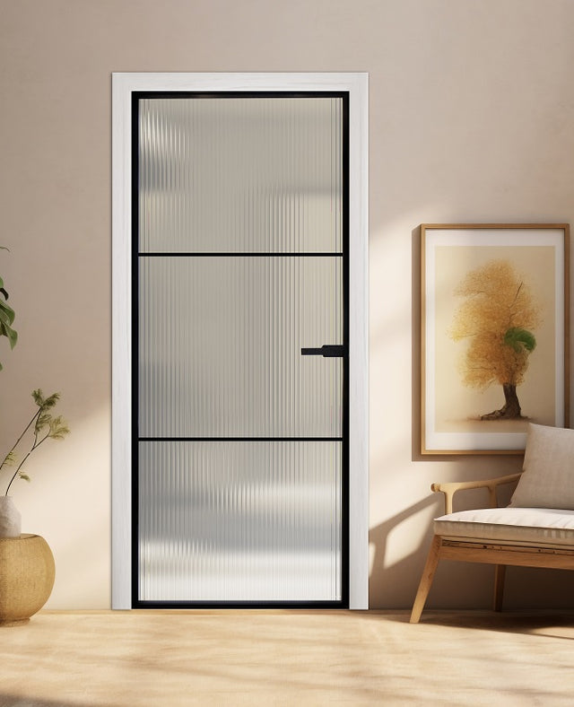 Reeded Glass Door