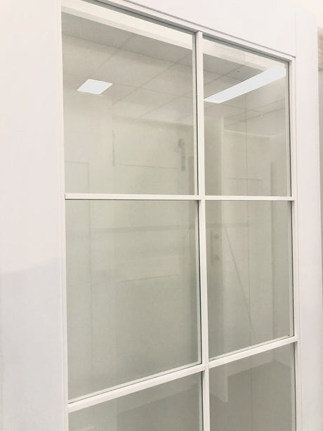 Painted French Barn Door with Clear glass BDWG10