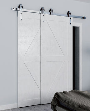 Single Track Bypass Barn Door Hardware(Stainless steel)